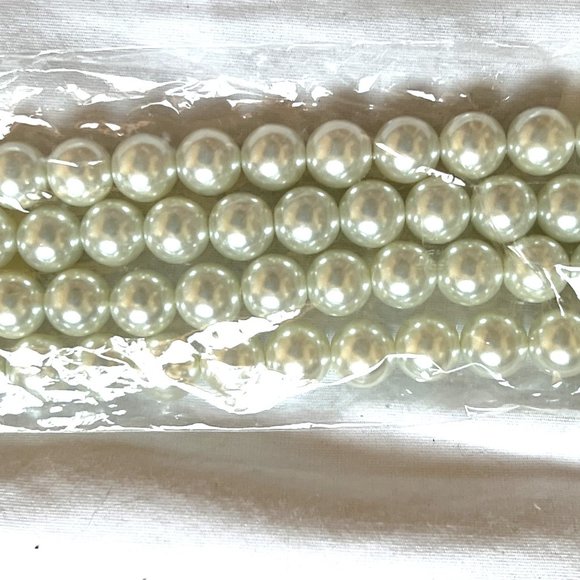 Cathy's Concepts Faux Double Strand Pearl Necklace Silver White Choker 16" - Picture 9 of 10